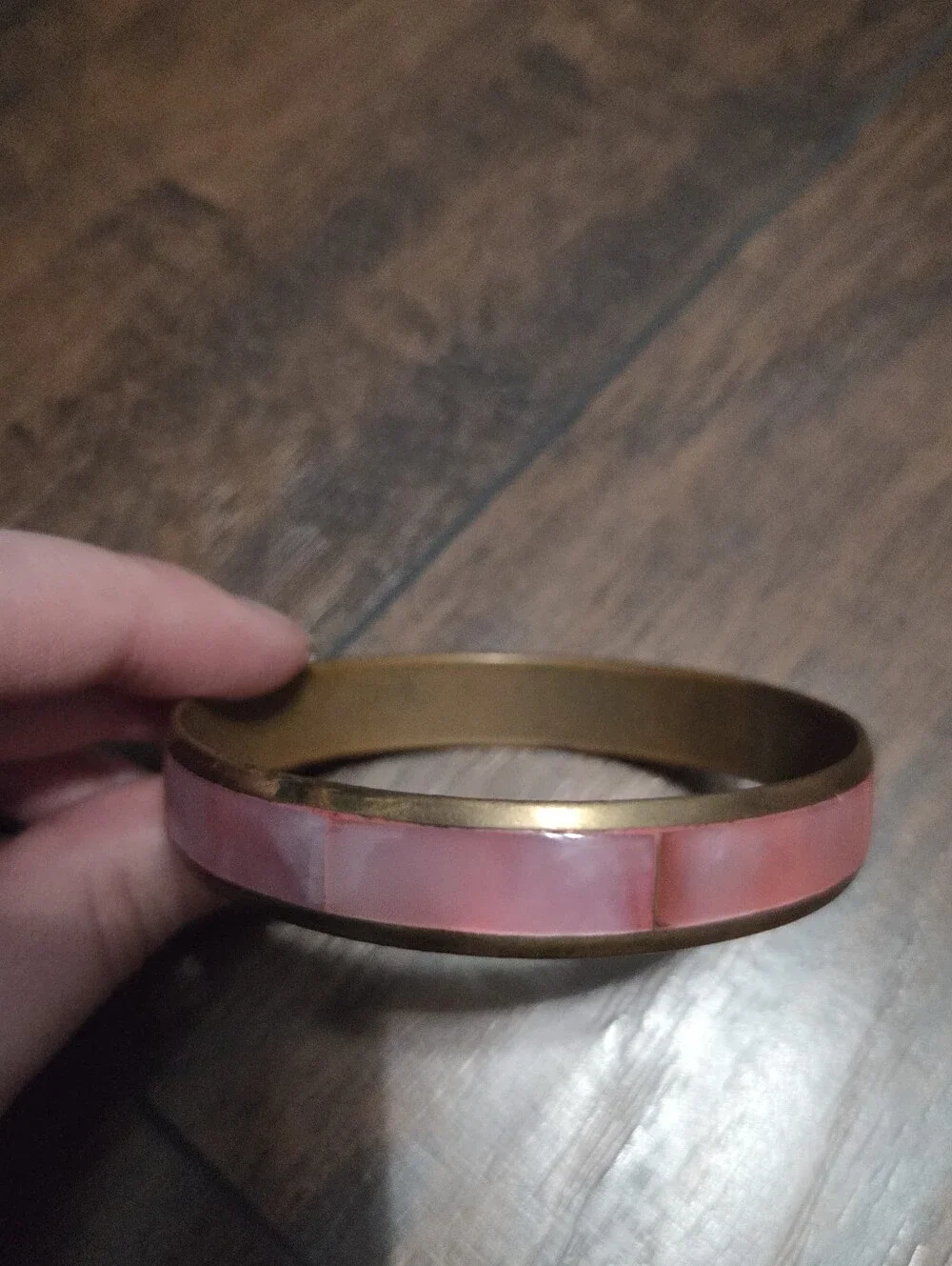 Pink Metal Seashell Bangle Bracelet